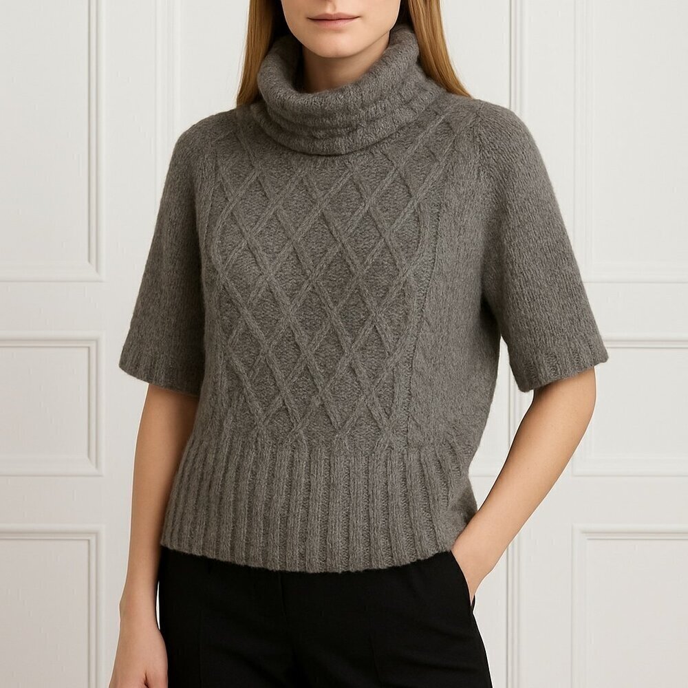 Twins Made in Italy Wool Alpaca Italian Sweater Cable knit